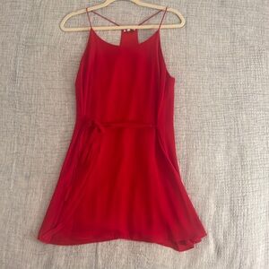 Beautiful Red Chiffon Tie Dress